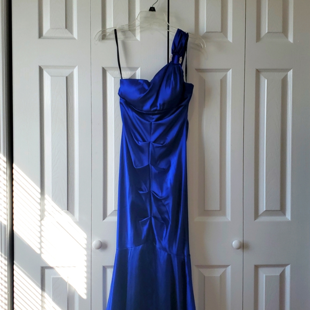 Royal Blue One Shoulder Gown